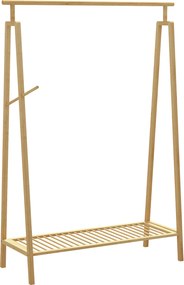 HOMCOM Cabideiro de Bambu com Prateleira para Sapatos 110x42x152 cm | Aosom Portugal