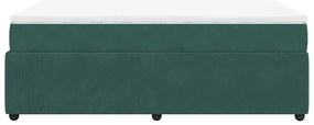 Cama com molas/colchão 140x190 cm veludo verde-escuro
