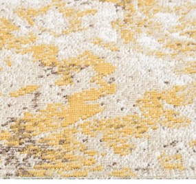 Tapete de exterior tecelagem lisa 80x150 cm amarelo