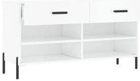 Banco sapateira 102x35x55 cm derivados madeira branco brilhante