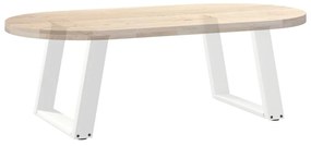 Pés para mesa de centro em forma de U, 2 peças, branco, 50x (42-43) cm