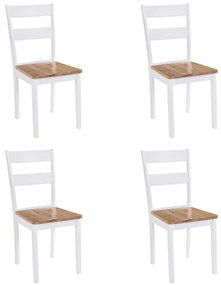vidaXL Cadeiras de jantar 4 pcs madeira de seringueira maciça branco