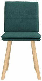 Cadeiras de jantar 2 pcs tecido verde-escuro