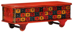 247669 vidaXL Caixa de arrumação 110x40x40 cm madeira acácia maciça vermelho