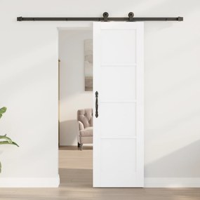 Porta Deslizante vidaXL com Conjunto de Hardware Branca 61x198,5 cm Ma