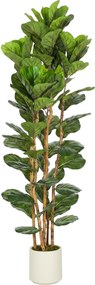 Planta Artificial de Interior Figueira-Lira, 55 x 55 x 180 cm, Folhas Realistas, Verde