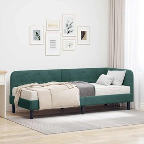 vidaXL Estrutura de Cama de Canto Verde Escuro 80 x 200 cm Veludo