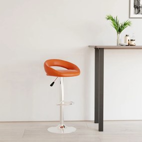 vidaXL Banco de bar couro artificial laranja