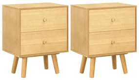 vidaXL Mesas de cabeceira 2 pcs 40x30x50 cm madeira de pinho maciça