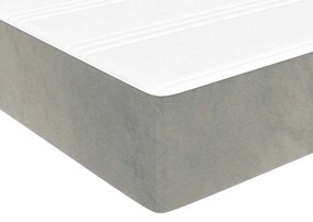 Colchão de molas ensacadas 80x220x20 cm veludo cinza-claro