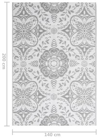 Tapete de exterior 140x200 cm ARAKIL PP cinzento-claro