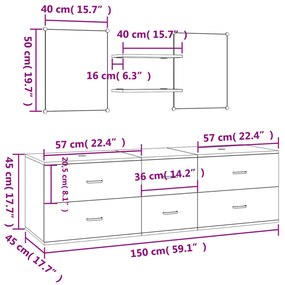 Conjunto de Móveis Sami de Casa de Banho - Preto - Design Moderno