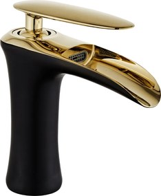 Mexen Lyra torneira de lavatório, preto/dourado - 745300-75