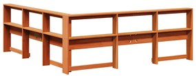 Estante cabeceira forma de L 180 cm pinho maciço castanho-mel
