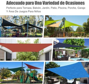 Outsunny Vela de Sombra Retangular 4x6 m Toldo Vela de HDPE com Proteç