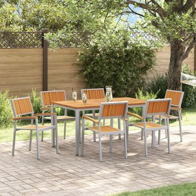 vidaXL Conjunto de Jantar de Jardim de 7 Peças em Madeira Sólida de Acácia e Metal
