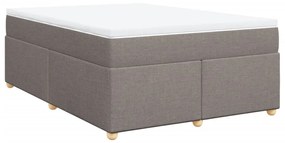 Cama com molas/colchão 140x200 cm tecido castanho-acinzentado