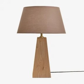 Candeeiro De Mesa Em Madeira De Manga Taraua Madeira De Manga & Moka Castanho Ø40 Cm Monaco - Sklum