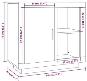 Aparador 80x40x75 cm branco