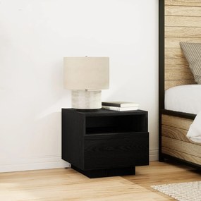 Camas de cabeceira vidaXL com luzes LED 2 pcs Carvalho Preto 40x39x37