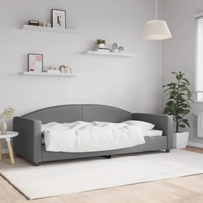 Sofá-cama 90x200 cm tecido cinzento-escuro