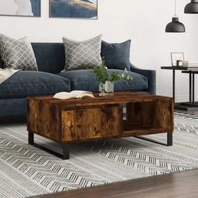 vidaXL Mesa de centro 90x60x35 cm derivados de madeira carvalho fumado