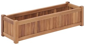 vidaXL Floreira 100x30x25 cm madeira de teca maciça