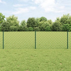 Cerca de Cadeia com 22 Postes U Verde 0,6x25 m Aço