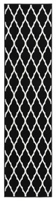 vidaXL Passadeira 60x250 cm polipropileno preto e branco