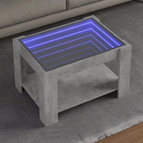 Mesa de centro c/ LEDs 73x53x45 cm derivados de madeira