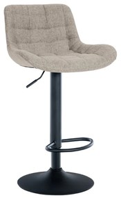 Banco de bar Tover em tecido e com estrutura preta 48 x 81-105 x 54 cm Castanho acinzentado