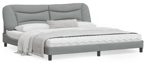 vidaXL Estrutura de cama com LED sem colchão 200x200 cm tecido