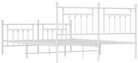 Estrutura de cama com cabeceira e pés 180x200 cm metal branco