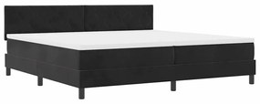 Cama Box Spring vidaXL com Colchão e LED Preto 200x200 cm Veludo