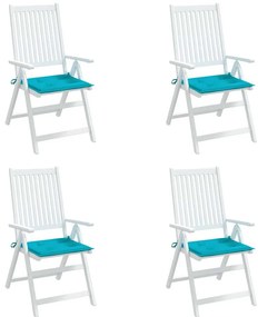 Almofadões p/ cadeira 4pcs 50x50x4cm tecido turquesa