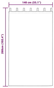 Cortinas Blackout vidaXL com Laços para Pendurar 2 pcs Vermelho Vinho