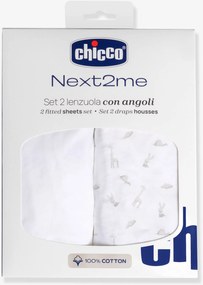 Conjunto de 2 lençóis com elástico Next2Me CHICCO branco