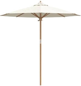 Parasol de Jardim Creme Branco 217x230 cm Bambu