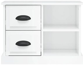 Mesa de cabeceira 60x35,5x45 cm branco brilhante
