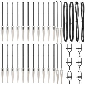 Postes de Cerca vidaXL com Ponta 26 pcs Ø32 mm 80 cm Aço Galvanizado