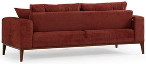 Sofá-cama de 3 lugares Sinor – Vermelho Telha – 225x92x75 cm