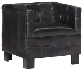 vidaXL Poltrona couro genuíno preto