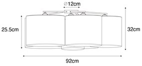 Luminária de teto taupe com interior dourado 6 luzes - Multidrum Moderno