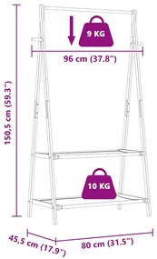 Roupeiro com prateleiras 96x45,5x150,5 cm bambu