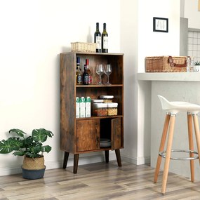 Estante retro com portas 60 x 30 x 120 cm Castanho com aspeto de madeira