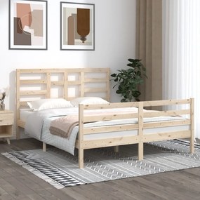 vidaXL Estrutura de cama king 150x200 cm madeira maciça