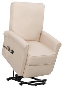 vidaXL Poltrona de massagens tecido cor creme