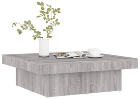 Mesa de centro 90x90x28 cm derivados madeira cinzento sonoma