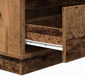 Criado-mudo vidaXL com LED Madeira Antiga 71x34,5x75 cm Madeira de Eng