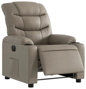 Poltrona reclinável elétrica couro artificial cor cappuccino